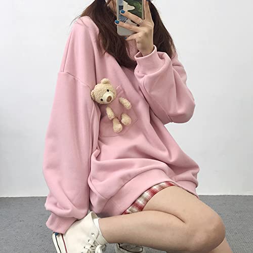 Hoodie with 3D Cute Bear Street Fashion Pullover Crewneck Oversize Top Sweater for Men and Women Teens School2