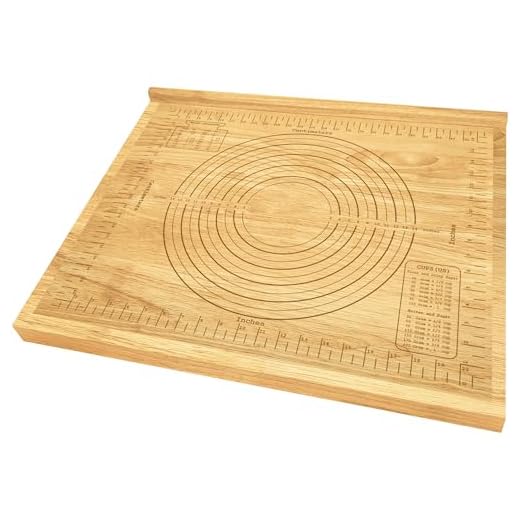 Montex Pastry Board with Measurement 23.5“ x 19.5", Kneading Board Wood, Pastry Baking Board with Counter Lip