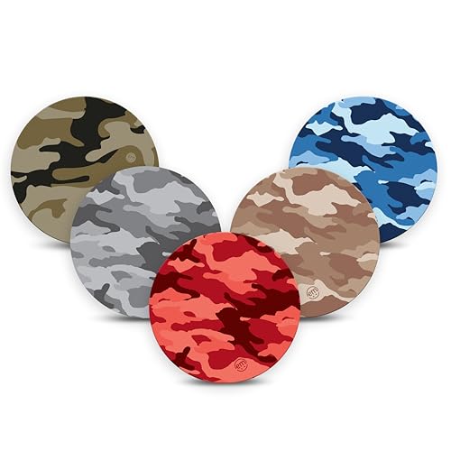 ExpressionMed - Adhesive Patches for Dexcom G7 and Stelo (Pack of 5) - Made in The USA, Waterproof, Non-Fraying, Pre-Cut CGM Sensor Tapes (Camo Variety Pack)