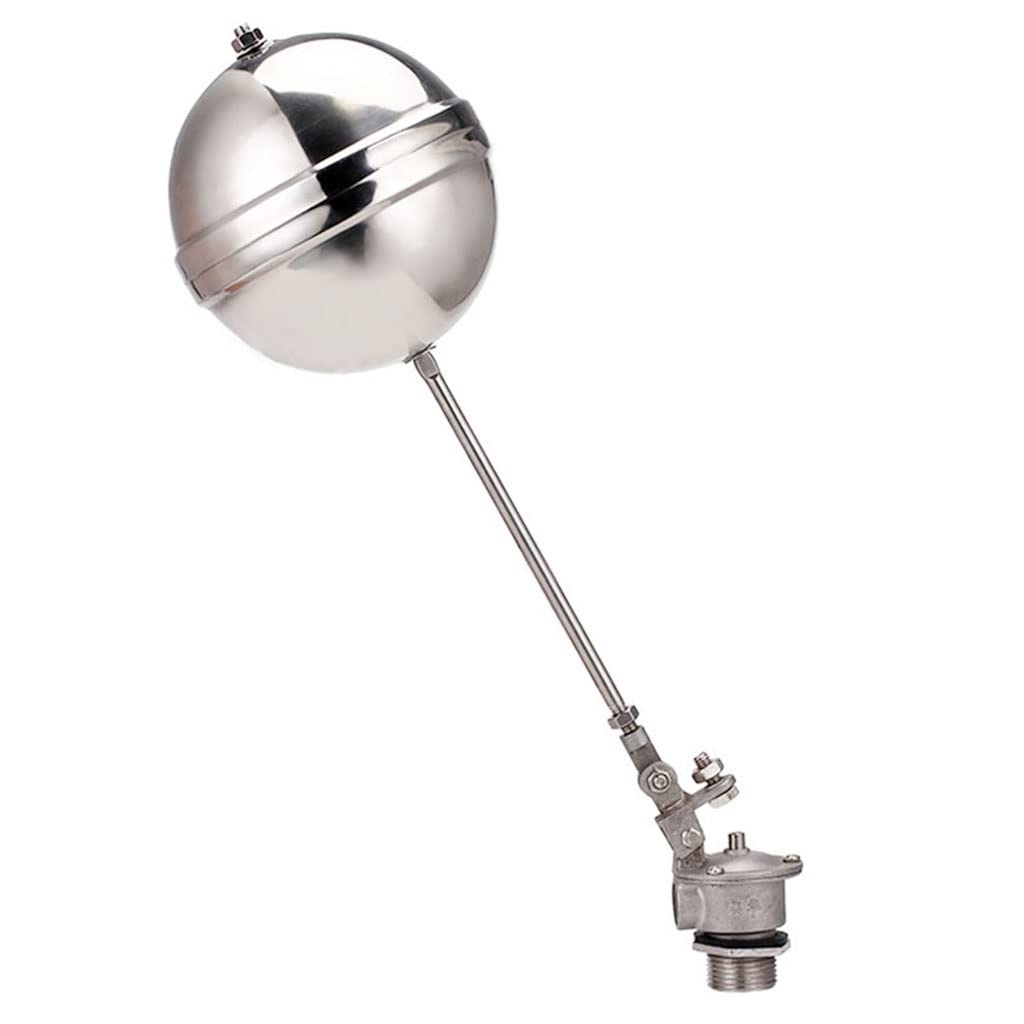 Float Valve DN50 Thread Float Ball Valve Floating Ball Cock Tank Ballcock Fittings for Automatic Water Level Control Switch Big Flow Water Tower Floats Valves(Dn50 Ss Stainless Steel)