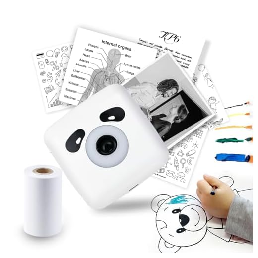vretti Mini Stampante Termica 300DPI,Mini Stampante Fotografica, Stampante Fotografica Istantanea Portatile, Mini Stampante Termica Bluetooth, per Fotografica, Note, Diario, Elenco