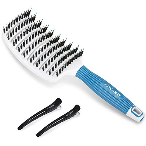 Joycarry Curved Vent Hair Brush, Large Paddle Massage Brush for Fast Blow Drying, Boar Bristle Styling Detangler Hair Brush, For Women Long, Short, Thick, Thin, Curly & Tangled Hair, Wet or Dry Use