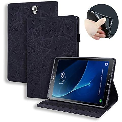 Pefcase for Samsung Galaxy Tab A 10.5 2018 Model SM-T590/T595/T597, Flip Stand Premium Leather Wallet Case Protective Cover with Card Holder for Galaxy Tab A 10.5 - Black Cover
