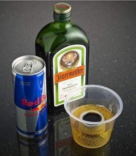 50 X Bomb Shot Cups CE Marked Clear, 25CL, Sealed Pack Sleeve, Recyclable, Bomb Shotz, Polypropylene, Crushable, Jagerbomb, Ideal for Redbull & Jagermeister