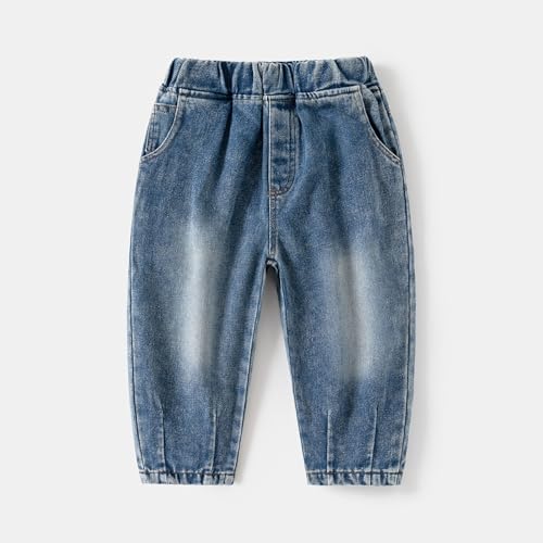 Baggy Jeans for Baby Boys Elastic Waist Washed Stylish Comfy Harem Denim Pants Kids Boys Loose Relaxed Trousers3