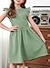 blibean Tween Girls Dress Summer Fashion Sleeveless Semi Formal Dresses Kids Solid Lace 2025 Midi Wedding Gust Bridesmaid Outfits Elegant Fancy Party Flare Clothes Size 12-13 Years Green
