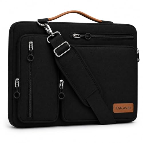 Image of Laptop Shoulder Sling Bag, Executive Business Travel Messenger Bag for Men & Women, Luxury Protective Laptop Case Compatible with MacBook, HP, Dell, Lenovo, Asus (Dark Brown)