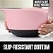 Gorilla Grip Mixing Bowls Set of 2, Slip Resistant Rubber Bottom, Nesting Baking Bowl, Soft Wide Handle, Easy Pour Spout, Electric Mixer and Dishwasher Safe, Kitchen Essentials, 5 QT, 3 Quart, Pink