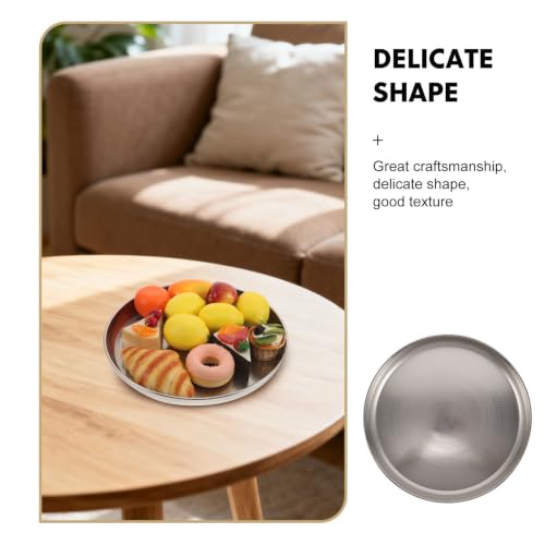 Plateau à fruits rond argenté pour sublimer une table basse terne - 4