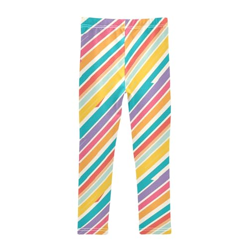 Abstract Rainbow Stripes Kids Baby Girls Athletic Leggings Casual Full Length Lounge Pants Running2