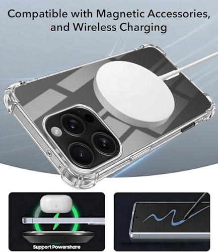 Image of Jkobi Shockproof Crystal-Clear Back Cover for Apple iPhone 16 Pro (Magsafe Wireless Support | Drop & Camera Protection | Hard Polycarbonate)
