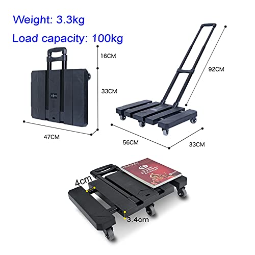 Carretilla plegable de mano con 6 ruedas 100kg miniatura 2