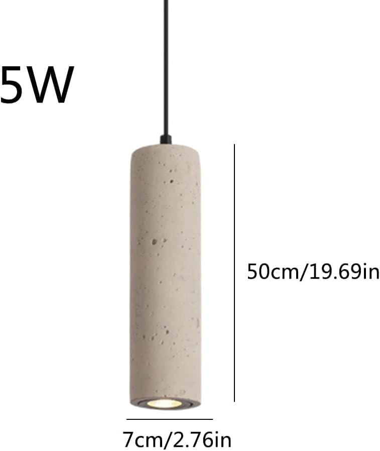 Miniatura 2 de Mini lámpara colgante de hormigón con cono LED de tubo largo, lámpara colgante de cocina sobre isla, cemento, granero industrial, vintage, lámpara