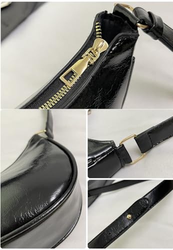 Image of Small Crescent Shoulder Bags for Women, Cute Handbag Mini Clutch Purse Underarm