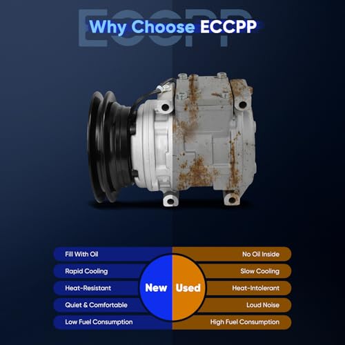 Image of ECCPP AC Compressor 1989-1993 for Mitsubishi Montero 3.0L | 1988-1994 for Toyota for Pickup T100 3.0L Fast Cooling AC Compressor with Clutch Low Vibration Fuel Efficient