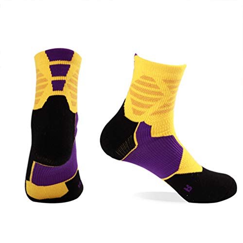 Algodón Calcetines Atléticos Antideslizante Calcetines Del Deporte Del Baloncesto Del Amortiguador De Los Hombres De La Tripulación Espesar Calcetín Para Running Senderismo Formación