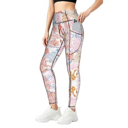 Leggings con estampado de arrecife de coral, perfectos para tu rutina de fitness y uso diario