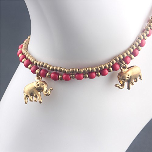 Image of kelistom Bohemian Ankle Bracelets for Women Handmade Natural Stone Beaded Chain Anklet