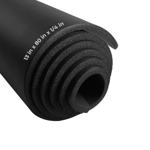 Image of DGSL Foam Insulation Neoprene Sheets No Adhesive, 13''W x 79''L x 1 /4''T | Weatherproof Soundproof Padding for Automotive, Multi-Function Soundproof Large Closed Cell Neoprene Rubber Roll, Black
