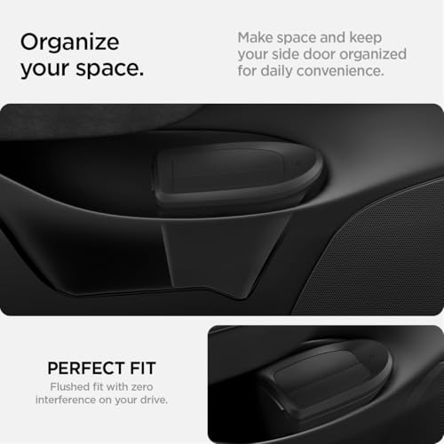 Image of Spigen Door Pocket Car Trash Can [with Magnetic Lid] Waterproof Door Pocket Organizer for Legacy Tesla Model Y (2020-2024) [Not for New Model Y Juniper 2026 /25] - Driver Side only