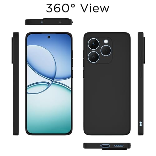 Image of Outlouders Back Cover for Realme 15T 5G / Realme Narzo 90 5G | Camera Protection | Durable Soft Matte Silicone Bumper Case (Black)