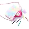 JHVYF Girls Kids Fuzzy Bag Plush Shoulder Bag Tie Dye Rainbow Crossbody Purse Wallet Children Toddler Purple