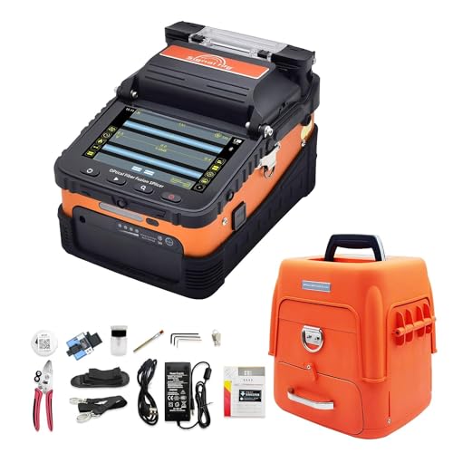 Signal fire Soudeuse Fibre Optique, Épisseuse Fusion Optique AI-6C FTTH avec écran LCD numérique 5', épissure 8S et chauffage 18S