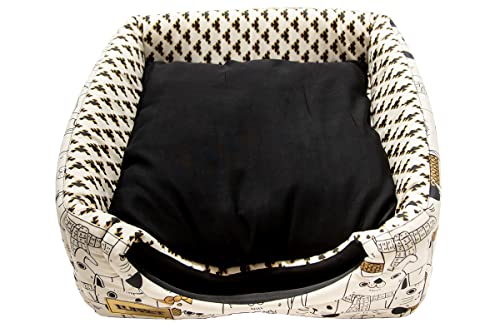 Luppet Toca e Cama Impermeável 2 em 1 com almofada para Cachorro ou Gato até 12kg Caramelo Pets G, B