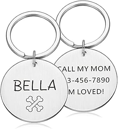 Govind Crafted Dog Tags Microchipped Dog ID Tags Personalized Pet/Dog Collar/Name Tags Engraved Puppy Dog Tag for Dogs Gold Rose Gold Silver More Design,small 2.5cm(GCDT08)