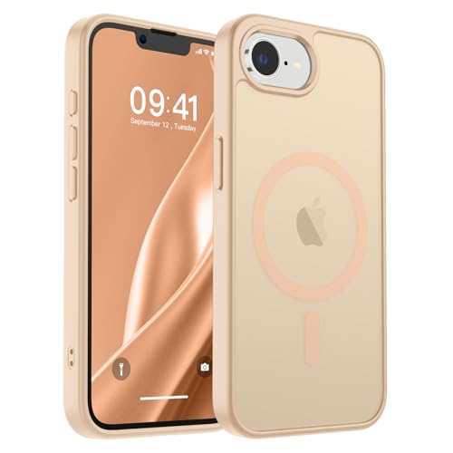 Image of SUPFINE Magnetic for iPhone 16e Case 2025 (Compatible with MagSafe)(Military Grade Drop Protection) Slim Translucent Matte Shockproof with Anti-Fingerprint Phone Case,Sand Pink