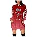 Weihnachtspullover Damen Langarm Weihnachtskleid O-Ausschnitt Kleider Elegant Sexy Cocktaikleider Vintage Mode Christmas Abendkleid Partykleid Hoodie Kleid Pulloverkleid Strickkleid Winterkleid