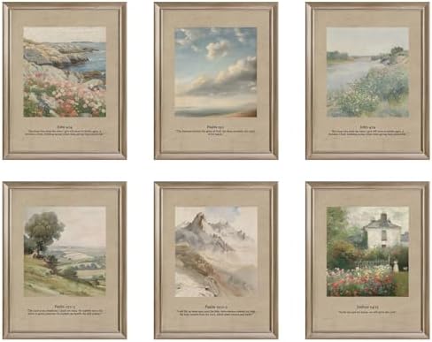 Amazon.com: Bible Verse Landscape Art Prints – Set of 6 Scripture Wall ...