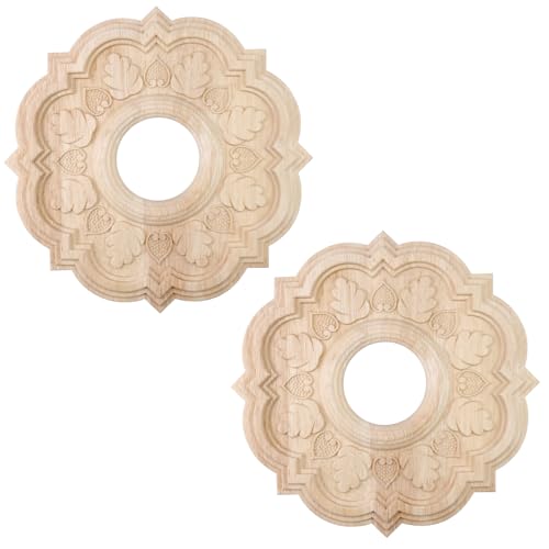 Antrader Wood Ceiling Medallion, Ceiling Cover Home Lighting Ceiling Medallions Ring Ceiling Fan Medallion for Light Fixtures and Ceiling Fans,3.15