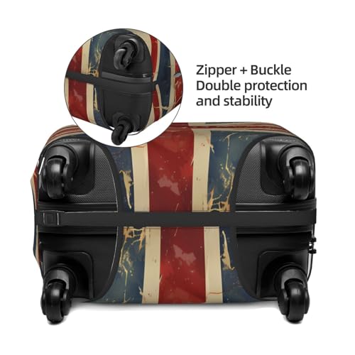 Retro UK British England Flag Luggage Cover Elastic Travel Suitcase Covers, Anti Scratch Dust Proof Baggage Covers, Fits 29-32 inch Suitcases3