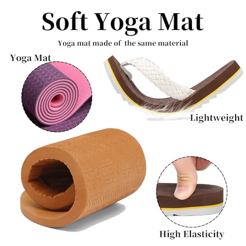 Women's Flip Flops with Arch Support - Yoga Mat Cushion Orthotic Thong Sandals for Plantar Fasciitis, Beach Walking Outdoor4