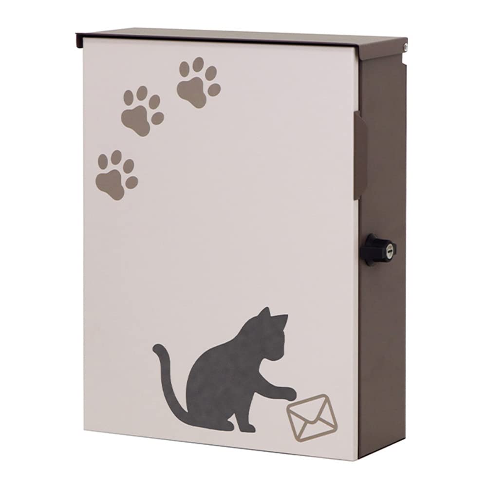 Amazon.co.jp: ヤマソロ ポスト 壁掛けポスト 猫 ねこ 動物 A4 鍵付き