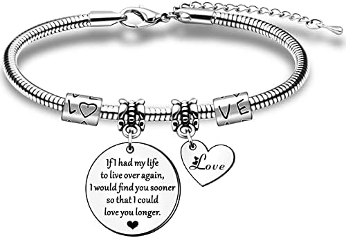 HULALA Romantic Valentines Gifts For Her Girlfriend Wife Bracelets If I Had My Life To Live Over Again I Would Find You Sooner So That I Could Love You Longer Birthday Christmas Anniversary