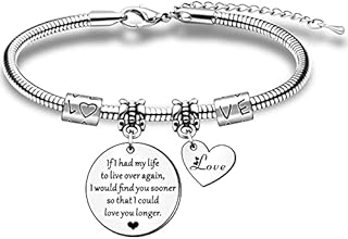 HULALA Romantic Valentines Gifts For Her Girlfriend Wife Bracelets If I Had My Life To Live Over Again I Would Find You Sooner So That I Could Love You Longer Birthday Christmas Anniversary