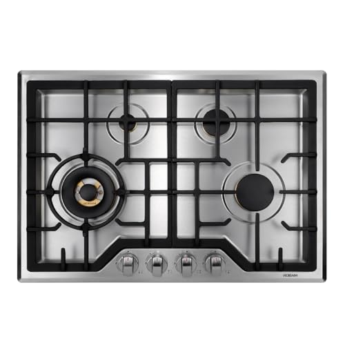 ROBAM 30-Inch Gas Cooktop, 20,000 BTU Triple Ring Burner, All-Brass Burners, 304 Stainless Steel, Flame Failure Protection, Dual Fuel (NG/LPG), Easy Clean Surface, Built-in Gas Stove Top
