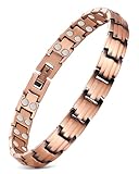 Feraco Copper Bracelets for Women, 2X Ultra Strength Magnetic Bracelet with 3500 Gauss Magnets, Adjustable with Sizing Tool, 99.99% Pure Copper Jewelry