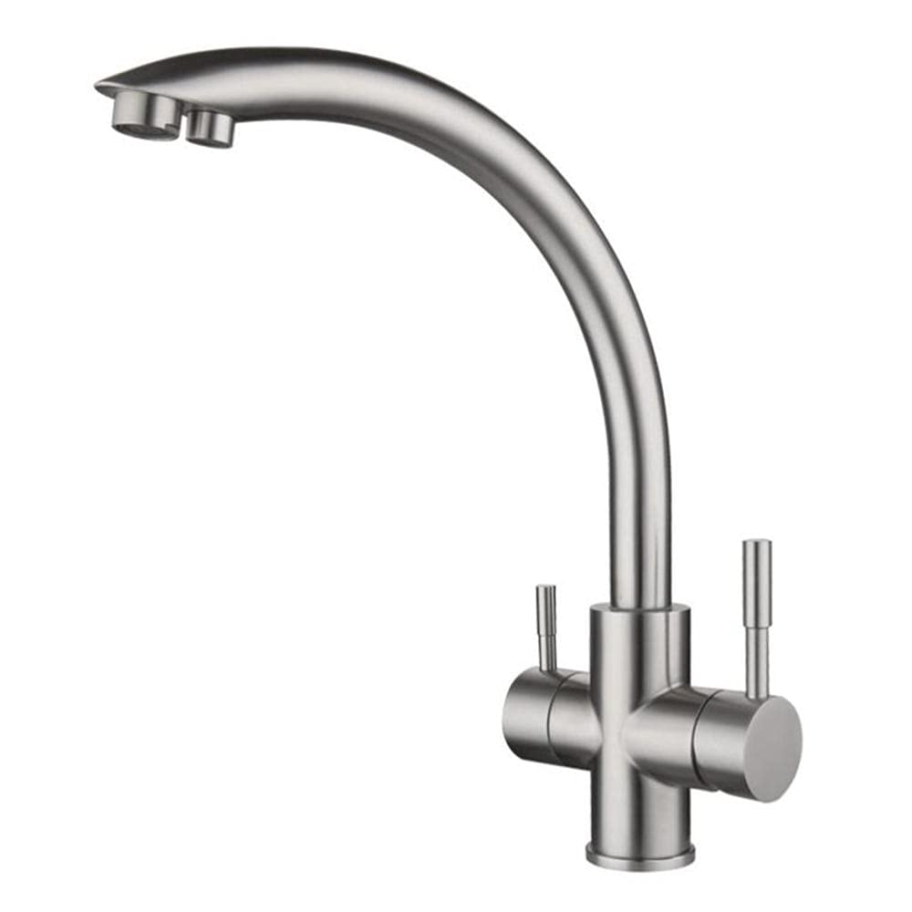 Mitigeur de cuisine 3 voies en acier inoxydable brossé premium