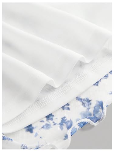 Floerns Girl's Floral Print Spaghetti Strap Sundress Square Neck Ruched Cami Dress3