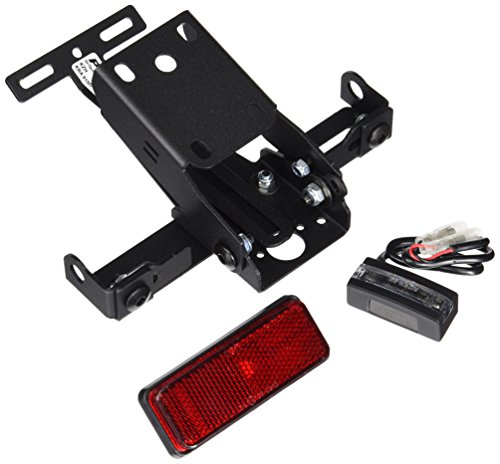 Puig 7102N Support de Plaque Fixation Sécurisée contre les Vibrations Moto Acier Noir
