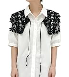 [Magicmode] つけ襟 レディース 付け襟 中空ニット レイヤード 付け衿 スカーフ 可愛い 花柄 ミニショール 無地 偽襟 通勤着 日常着