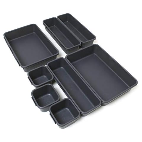 iGadgitz Home Adjustable Drawer Organiser - Grey Cover