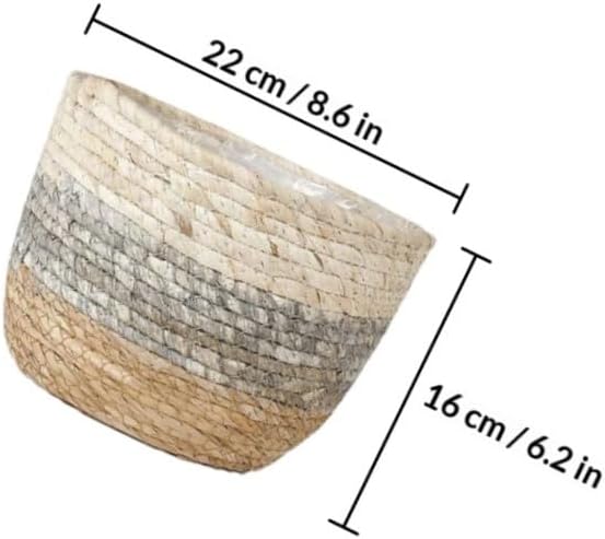 Yardwe 3pcs Hand-Woven Decorative Grass Flower Pot Basket Set Assorted s for Indoor Plants Natural Rustic Storage for Home Decor