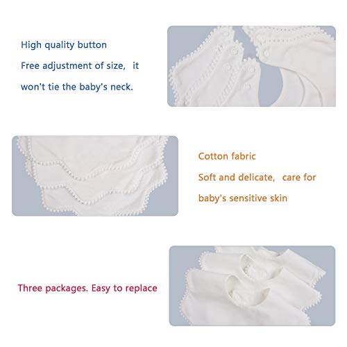 Bamery Baby Bandana Bibs Cotton Drool Bibs For Drooling And Teething Absorbent For Boy Girl (Pure White) #TOP1