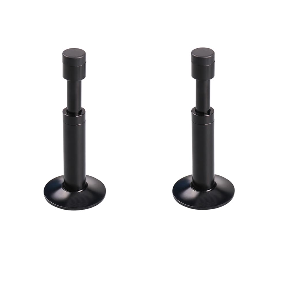 2 Pcs Door Stopper, Aluminum Alloy Sound Dampening Door Bumpers Retractable Hydraulic Shock Absorption Doorstops for Home Office, Black