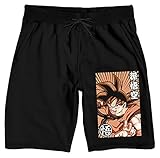 Dragon Ball Z Goku Attack Men's Black Graphic Sleep Pajama Shorts-XL