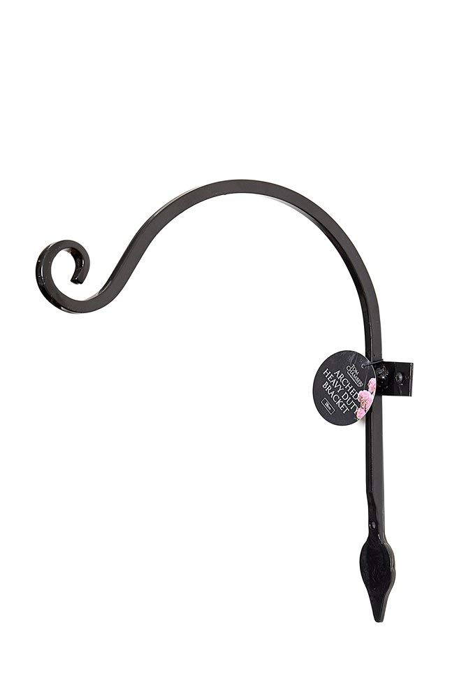 Arched Garden Hanging Basket Hooks Hanger Wall Mounted Brackets Metal 28cm 2Pcs